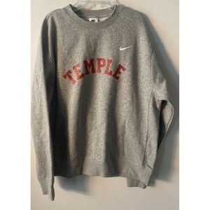 Temple Owls NCAA Nike Crew Neck Gray Sweatshirt Size Medium